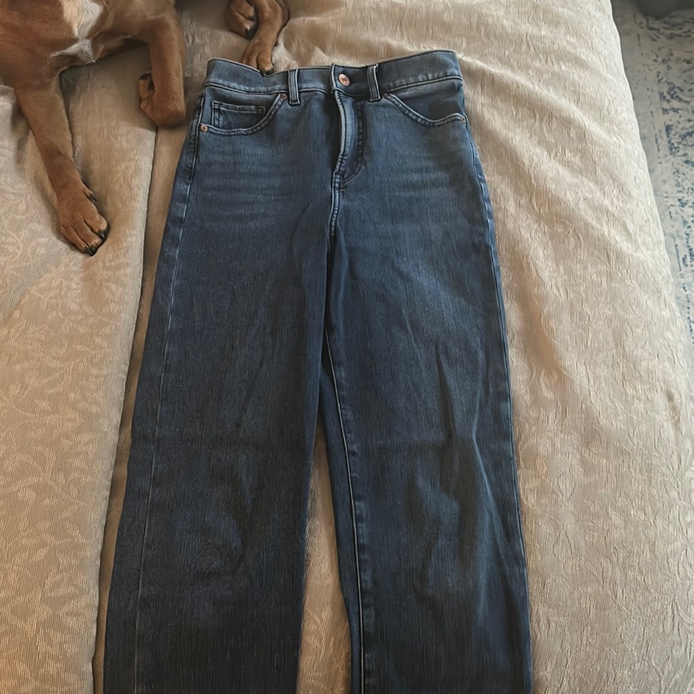 Express slim fit jean with split hem ankle